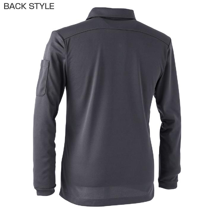 長袖ボタンダウンポロシャツ 作業服 作業着 作業シャツ 吸汗速乾