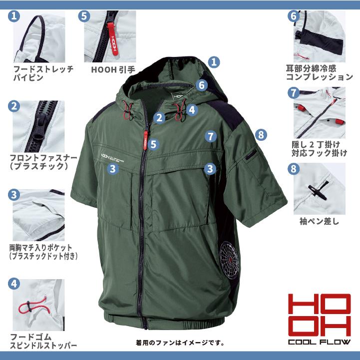 2026年新作) 19V HOOH フルセット 空調作業服 ファン バッテリー 半袖