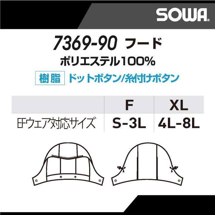 SOWA 空調作業服 取り付けフードのみ 春夏 小物 メンズ レディース 遮熱 UVカット 仕事服 おしゃれ 空調ウェア 涼しい (ネコポス ...