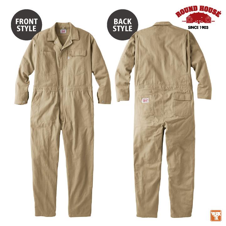 ヤマタカ ROUNDHOUSE 長袖 カバーオール 春夏 つなぎ メンズ
