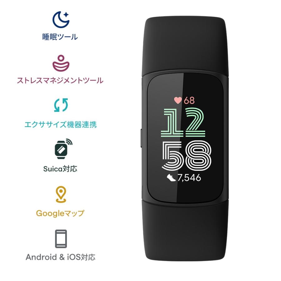 Google Fitbit Charge 6 活動量計 トラッカー Obsidian Black Google Fitbit Charge 6 活動量計 トラッカー Obsidian Black