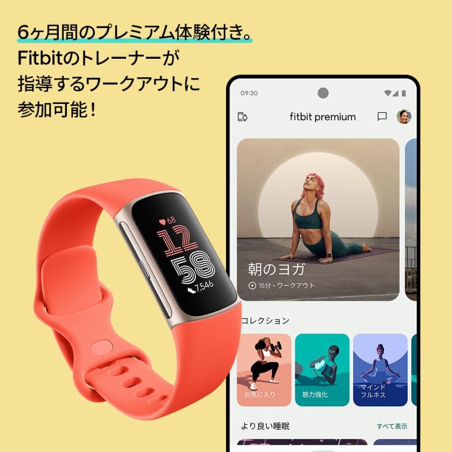 Fitbit Charge 6 トラッカー コーラル シャンパンゴールド フィットビット 最大7日間のバッテリーライフ GPS搭載 スマートウォッチ Suica対応 日本正規品｜tk-retail2-fb｜08