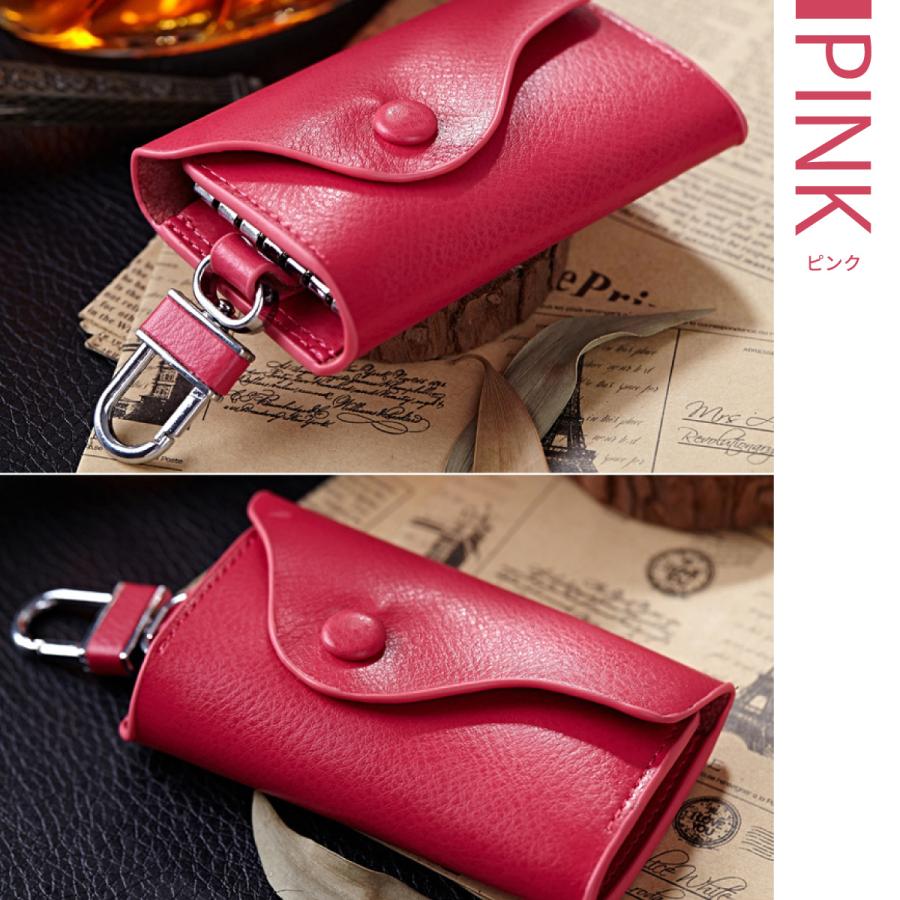 キーケース 本革 メンズ スマートキー レディース カラビナ ボタン