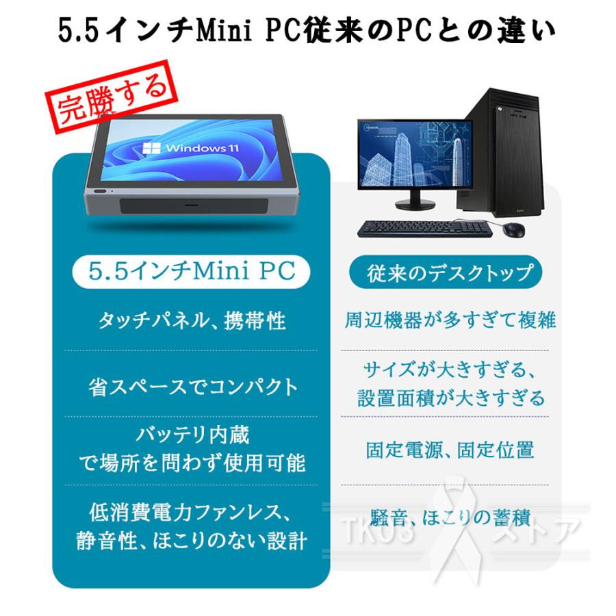 一体型パソコン mini 新品 PC 5.5インチ USB充電式 windows11 一体型パソコン mini 新品 PC 5.5インチ USB充電式 windows11