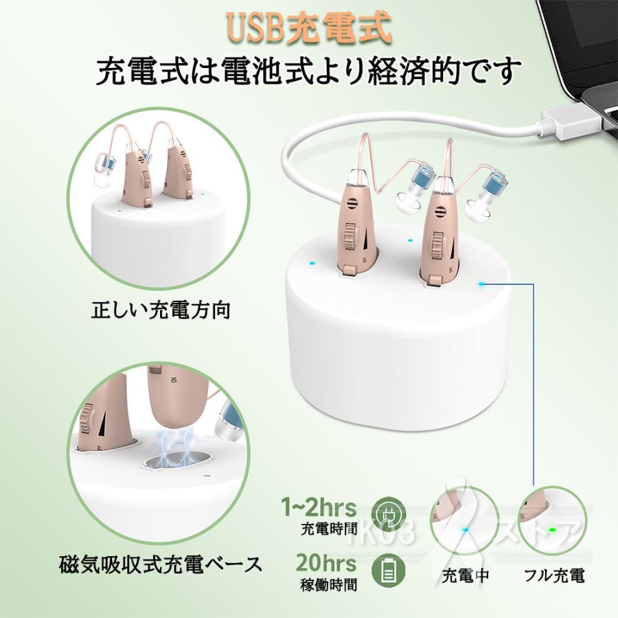 集音器 耳掛け式 2個セット USB充電式 小型 左右両用 集音機 集音器 耳掛け式 2個セット USB充電式 小型 左右両用 集音機
