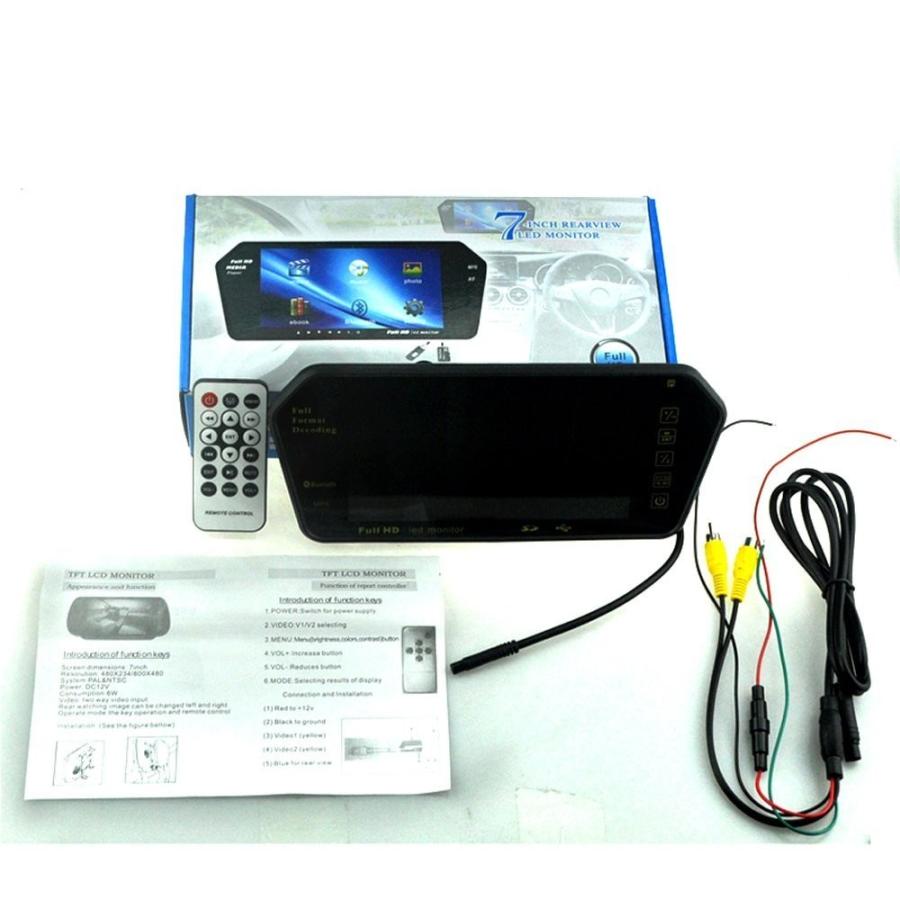 ルームミラーモニター 7インチ ミラーモニター 12V 2系統映像入力