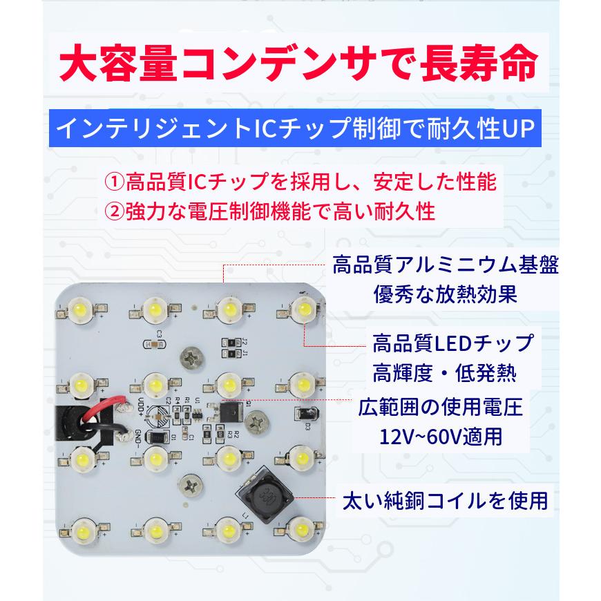 LED作業灯 2個セット ワークライト 48W 投光器 防水 6000lm PMMAレンズ