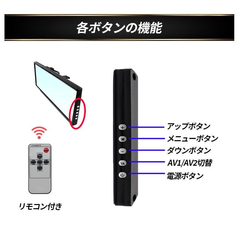 ルームミラーモニター 7インチ ミラーモニター 液晶モニター 12V24V