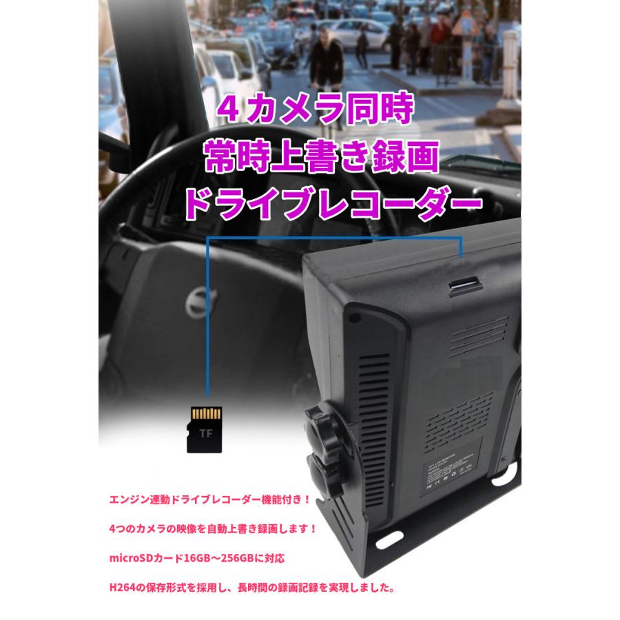 録画機能付 AHD バックカメラモニターセット 8インチIPS液晶