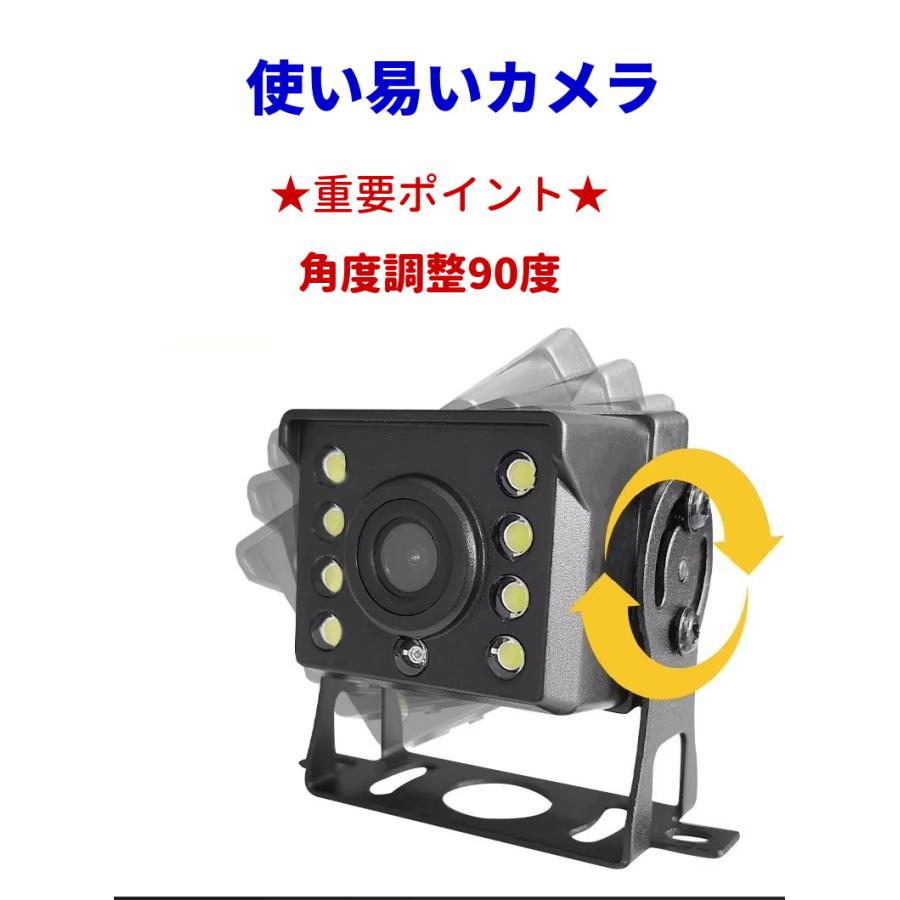 小型バックカメラ 8LEDカメラ 広角140° CCDカラーセンサー 12v/24v