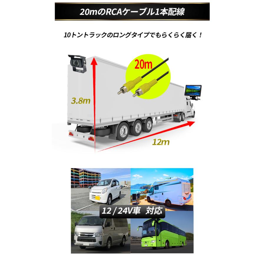 バックカメラ モニターセット カメラ CCDカラーセンサー 24V対応