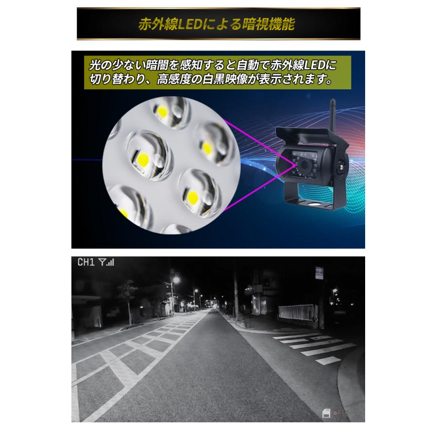 バックカメラモニターセット ワイヤレス 7インチ ドライブレコーダー