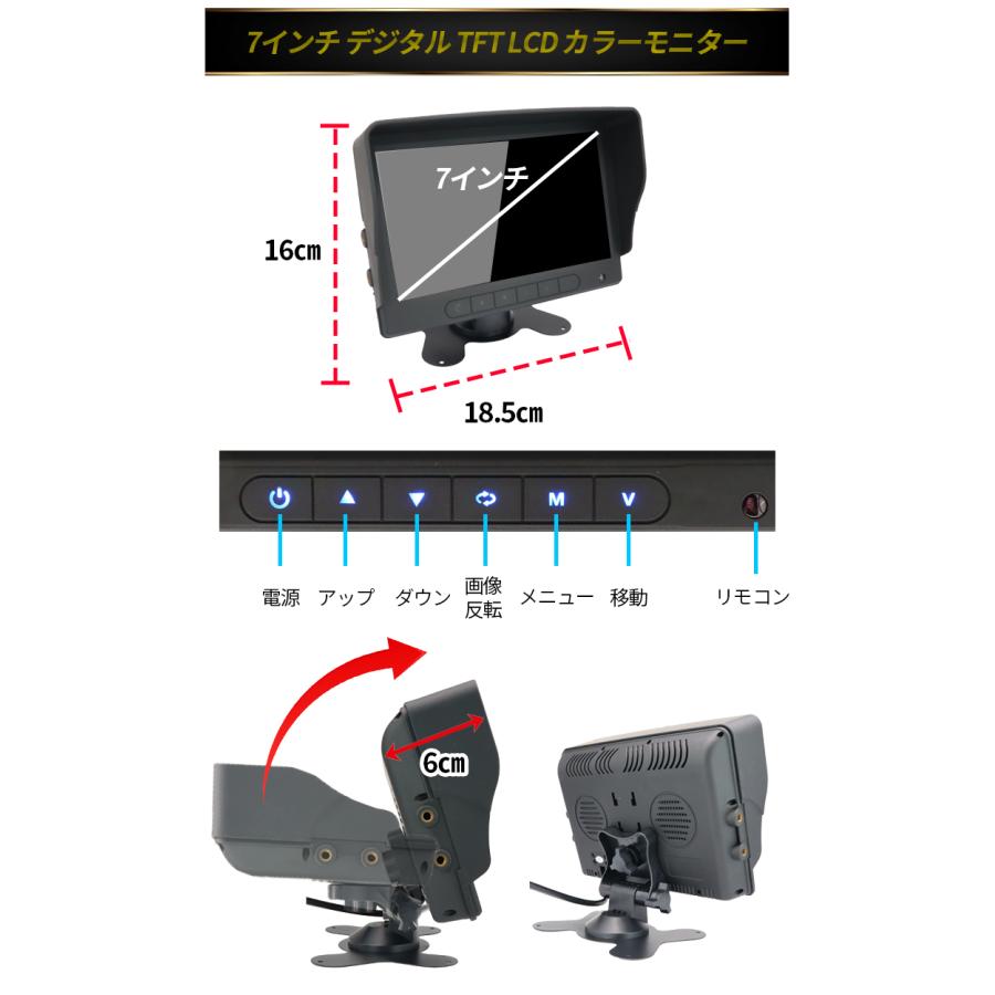 AHDバックカメラモニターセット ケーブル1本接続 SONYセンサー 7 AHDバックカメラモニターセット ケーブル1本接続 SONYセンサー 7