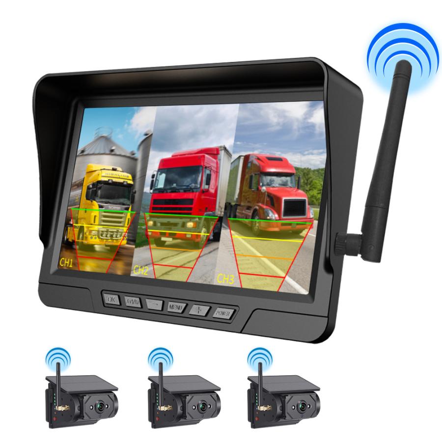 ワイヤレス ソーラー充電式 バックカメラ 増設 追加用 配線工事不要 1分取付 バックカメラ 強力磁石搭載 デジタル信号 DC9v~36v対応 録画機能付 1年間販売店保証 |  | 09