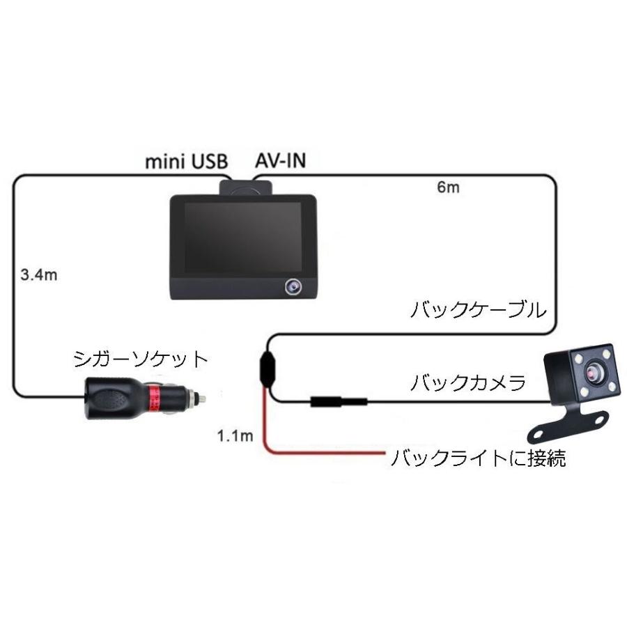 令和版 3カメラ同時録画 ドライブレコーダー 前後 16GB メモリー