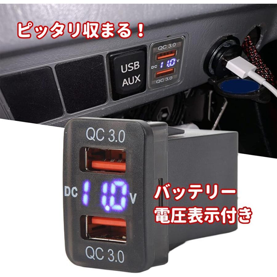 新電圧表示電源ソケット USB2ポート QC3.0 USB電源 LEDブルー 新電圧表示電源ソケット USB2ポート QC3.0 USB電源 LEDブルー
