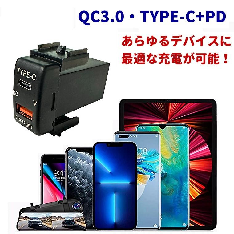 電源ソケット USBポート PDポート タイプC パネル 充電器 USB電源