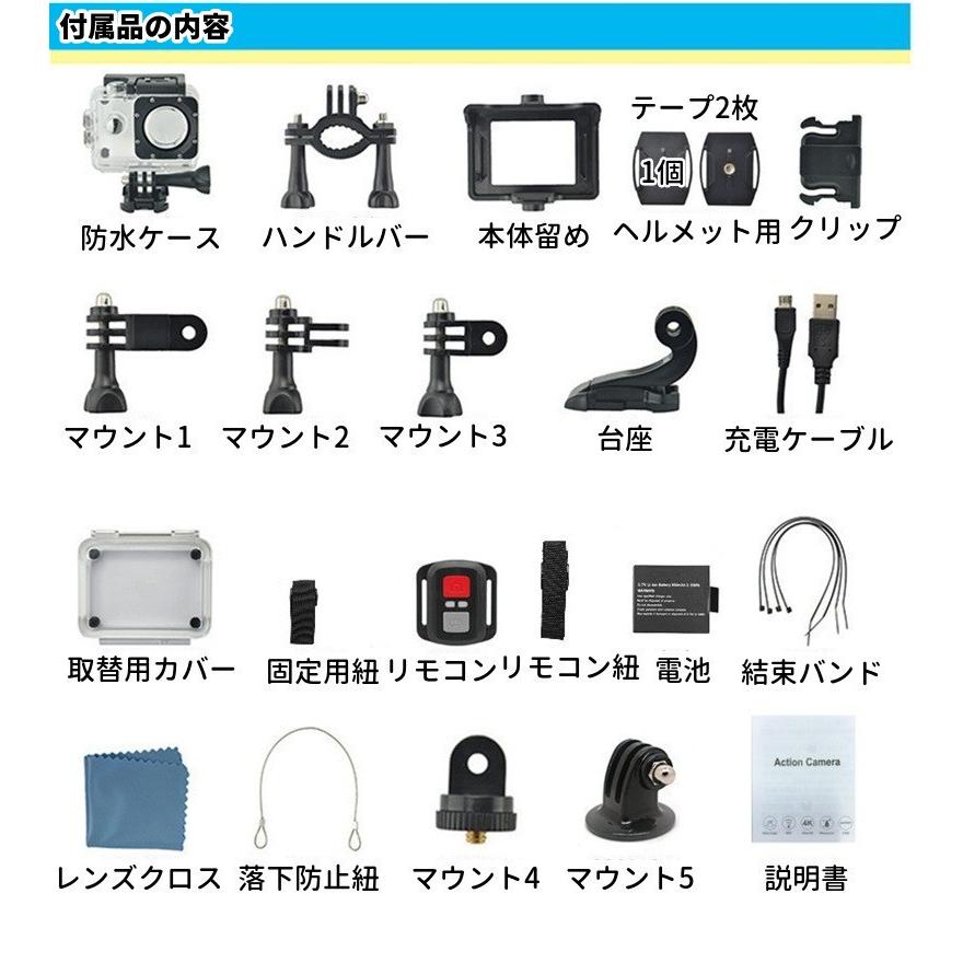 アクションカメラ ウェアラブル iPhone Android対応 防水 防塵 水中