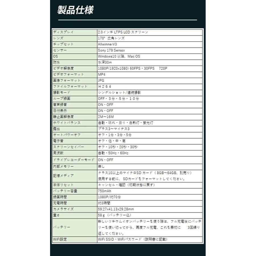 アクションカメラ ウェアラブル iPhone Android対応 防水 防塵 アクションカメラ ウェアラブル iPhone Android対応 防水 防塵