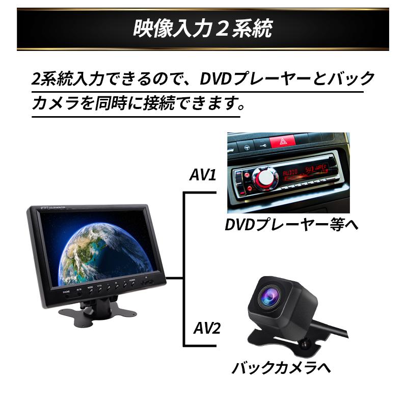 9インチ オンダッシュモニター バックカメラセット 広角 防水 V V