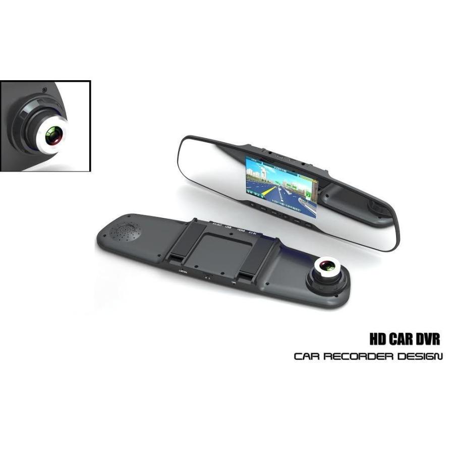 ドライブレコーダー ミラー型 4.3インチ液晶 G-センサー搭載 業界最大