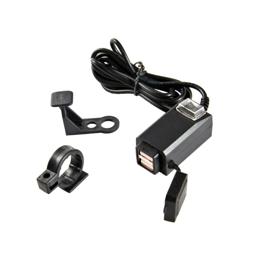 Usb電源 オートバイ Dc 12v 24v バイク バイク用 Usb充電器 2usbポート On Offスイッチ付 携帯等充電 防水防塵 急速充電 5v 2 1a 1a Yc A12 Tkサービス 通販 Yahoo ショッピング
