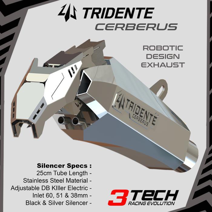 3Tech Racing Tridente Cerberus ロボットマフラー バイク用 可変バルブ スリップオンマフラー サイレンサー 差込口径38mm |  | 01