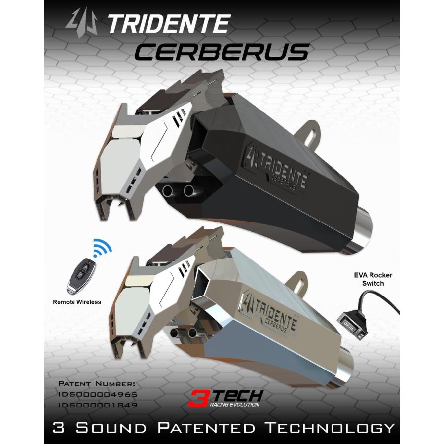 3Tech Racing Tridente Cerberus ロボットマフラー バイク用 可変バルブ スリップオンマフラー サイレンサー 差込口径51mm | 