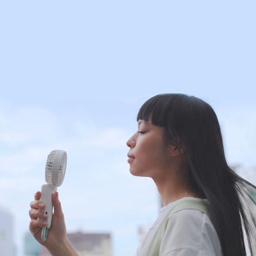 【在庫あり】リズム(RHYTHM) ハンディファン 2024 静音 首掛け 卓上 USB充電式 [国内メーカー] オフホワイト (ライトグレー) |  | 05
