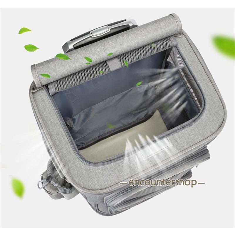 高評価続出！ キャリーバッグ 犬 ペット 2層 2匹 メッシュ キャスター付き リュックキャリーバッグ キャリーケース 犬 猫 小型犬 中型犬 動物 旅行 遠出 【1538464217】(9571円)