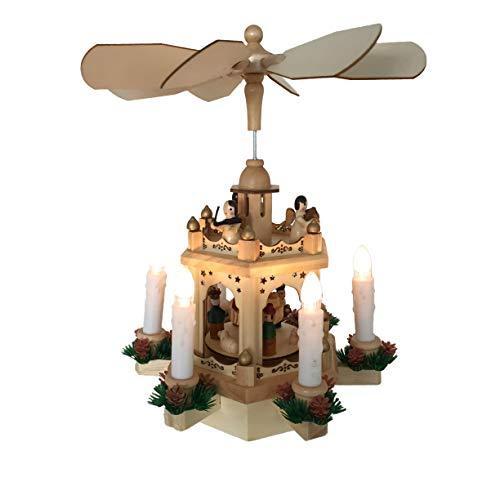 Pioneer-Effort クリスマスデコレーション ピラミッド 11.5インチ - 2段 手描き キリスト降誕フィギュア 6個の