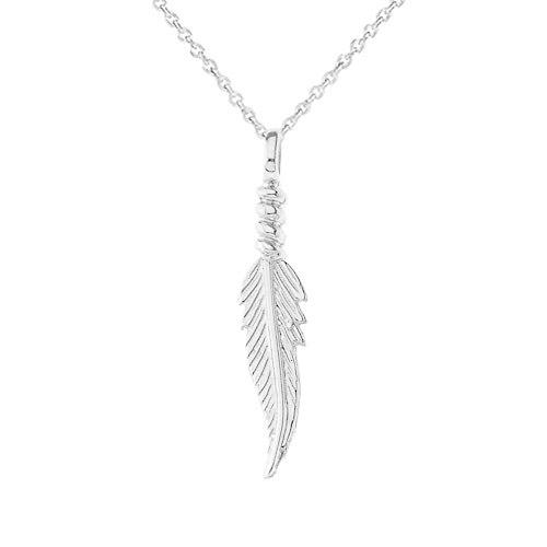人気が高い 上品なスターリングシルバーフェザーチャームペンダントネックレス 並行輸入品 ネックレス ペンダント Populationmalawi Org