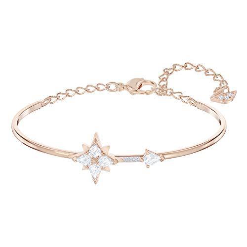 SWAROVSKI Women's Symbolic Star Bangle Bracelet, White Crystal, Rose-Gold Tone Plated, One Size (5494338) 並行輸入品