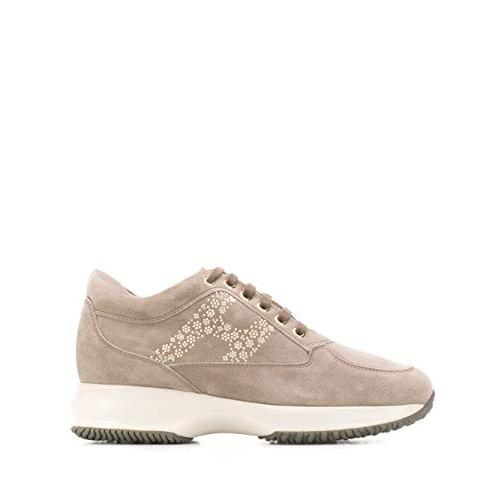 Hogan Luxury Fashion Woman HXW00N0BY10CR0C407 Beige Leather Sneakers | Fall Winter 19 並行輸入品
