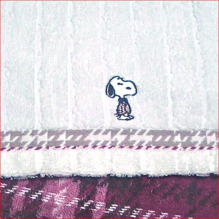 スヌーピー エレガントチェック ウオッシュタオル２枚・ホワイト＆ピンクレッド SNOOPY ピーナッツ 0119-06 |  | 03