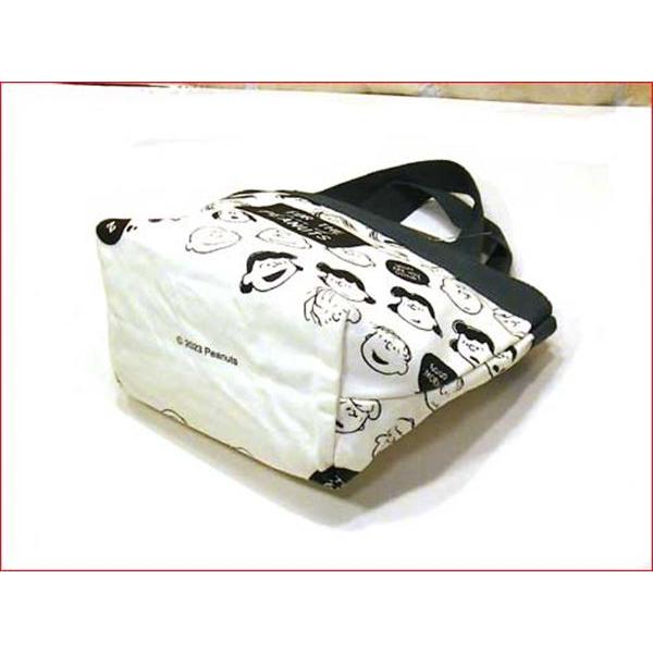 ランチバッグ トートバッグ 保冷ポーチ付き スヌーピー　かわいい フェイス柄 ホワイト&ブラック 0119-19 | SNOOPY | 03