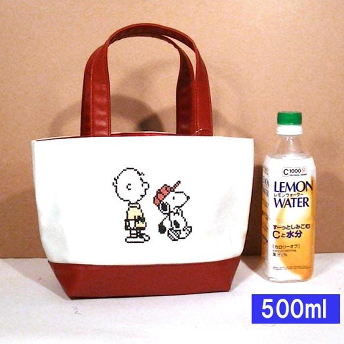 スヌーピー＆チャーリーブラウン クロスステッチ刺繍入り  帆布＆合成皮革 トートバッグ・ゴルフプレーヤー 0119-34　プレゼント ギフト | SNOOPY | 07