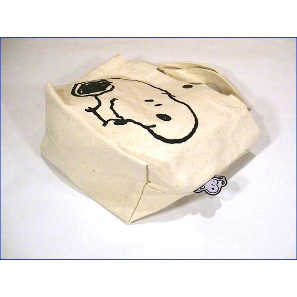 スヌーピー  トートバッグ ミニ　ランチバッグ サブバッグ 手提げ・フェイス　ホワイト 0219-41　プレゼント ギフト | SNOOPY | 04