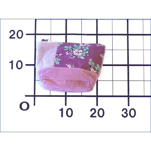 ３素材のパッチワーク 舟型 花柄 化粧ポーチ・ピンク 　（１８７０円⇒特価）　0313-01 | kusuguru | 11