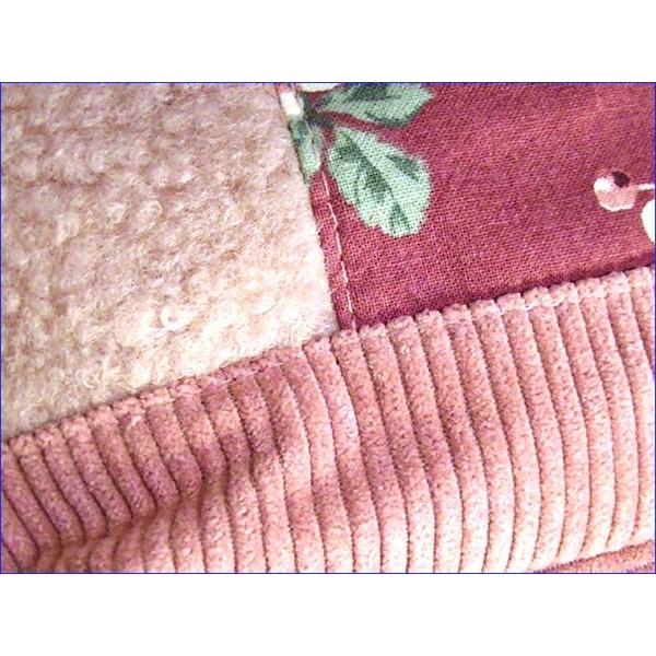 ３素材のパッチワーク 舟型 花柄 化粧ポーチ・ピンク 　（１８７０円⇒特価）　0313-01 | kusuguru | 01