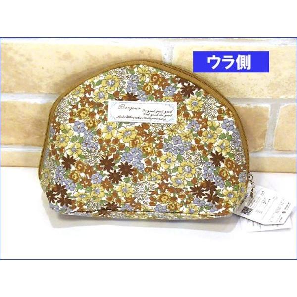 シェル型 花柄 化粧ポーチ・ベージュ　（1870円⇒特価）　 0313-05 | kusuguru | 02