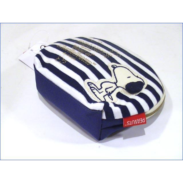 スヌーピー 化粧ポーチ マリンストライプ ボーダー　メイクポーチ・ネイビー 0313-12 |  | 05