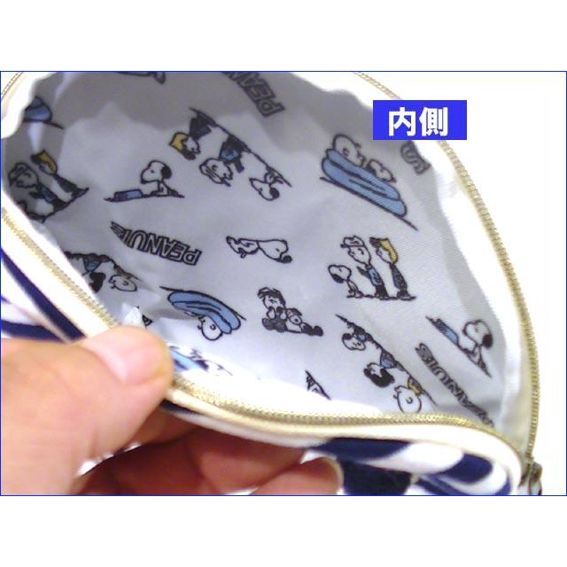 スヌーピー 化粧ポーチ マリンストライプ ボーダー　メイクポーチ・ネイビー 0313-12 |  | 06