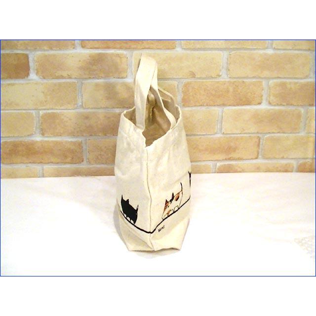 トートバッグ 小サイズ 猫柄 キャンバストート ミニトート ランチトート 布バッグ 綿 コットン かばん 手提げ 猫雑貨・行列 0316-12 | にゃん屋 | 05