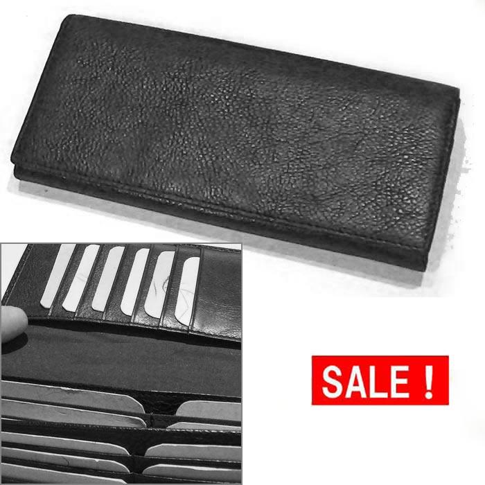 牛革 長財布 長札入れ　カードたっぷり３０枚分 （小銭入れなし）・ブラック　（8800円⇒特価）　 0326-07 | ブランド登録なし