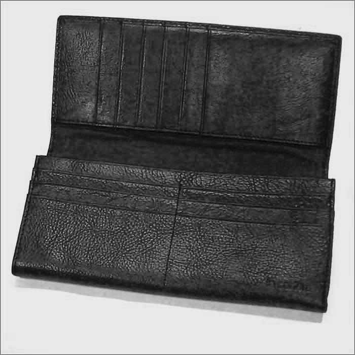 牛革 長財布 長札入れ　カードたっぷり３０枚分 （小銭入れなし）・ブラック　（8800円⇒特価）　 0326-07 | ブランド登録なし | 01