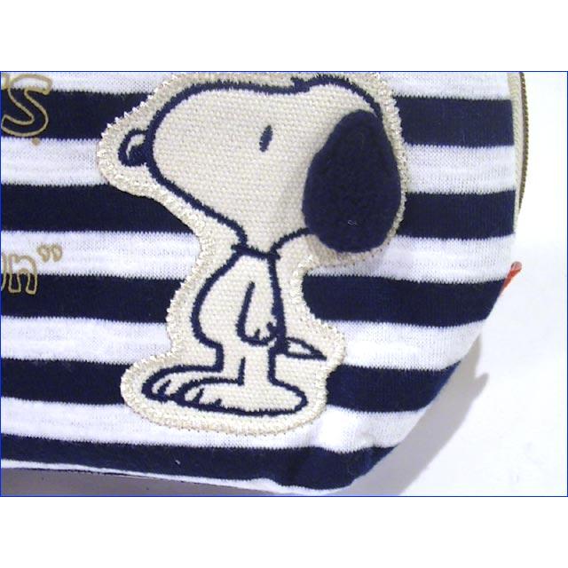 スヌーピー 化粧ポーチ マリンストライプ ボーダー　メイクポーチ　（1870円⇒特価）　・ネイビー 0413-12　プレゼント ギフト |  | 01