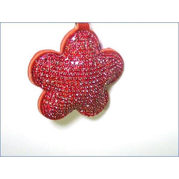 キーホルダー キーリング　（1650円⇒特価）　 キラキラ 花 チャーム レッド 0428-04　プレゼント ギフト | ブランド登録なし | 01