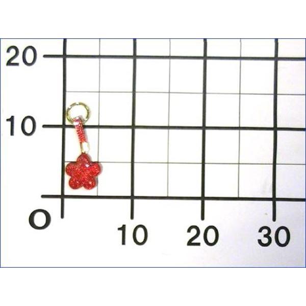 キーホルダー キーリング　（1650円⇒特価）　 キラキラ 花 チャーム レッド 0428-04　プレゼント ギフト | ブランド登録なし | 06