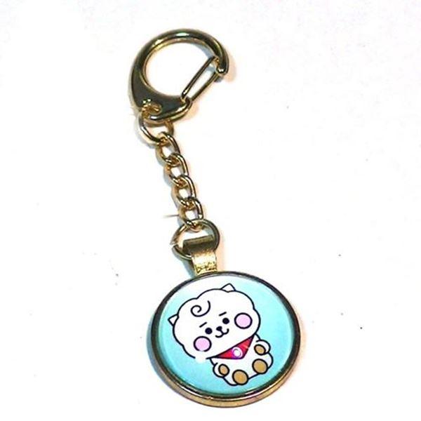BT21 ビーティーイシビル BTS ガラス キーホルダー BT21 キーリング　ブルー (ＲＪ) JIN ジン 0428-52　プレゼント ギフト | BT21